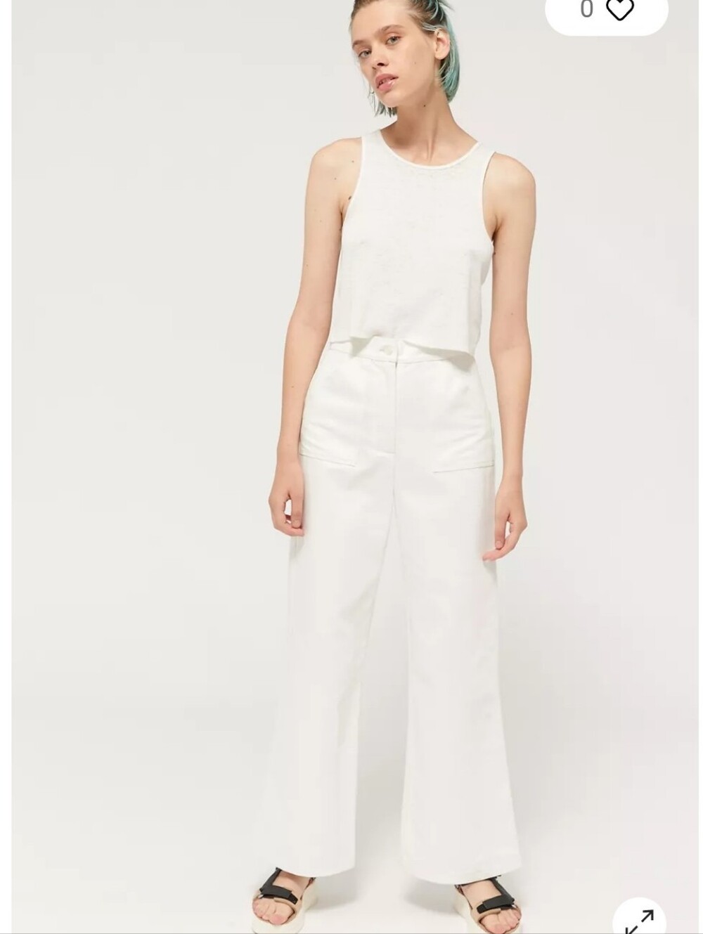 Urban Renewal Remnants White Wide Leg Trouser Jean Size S